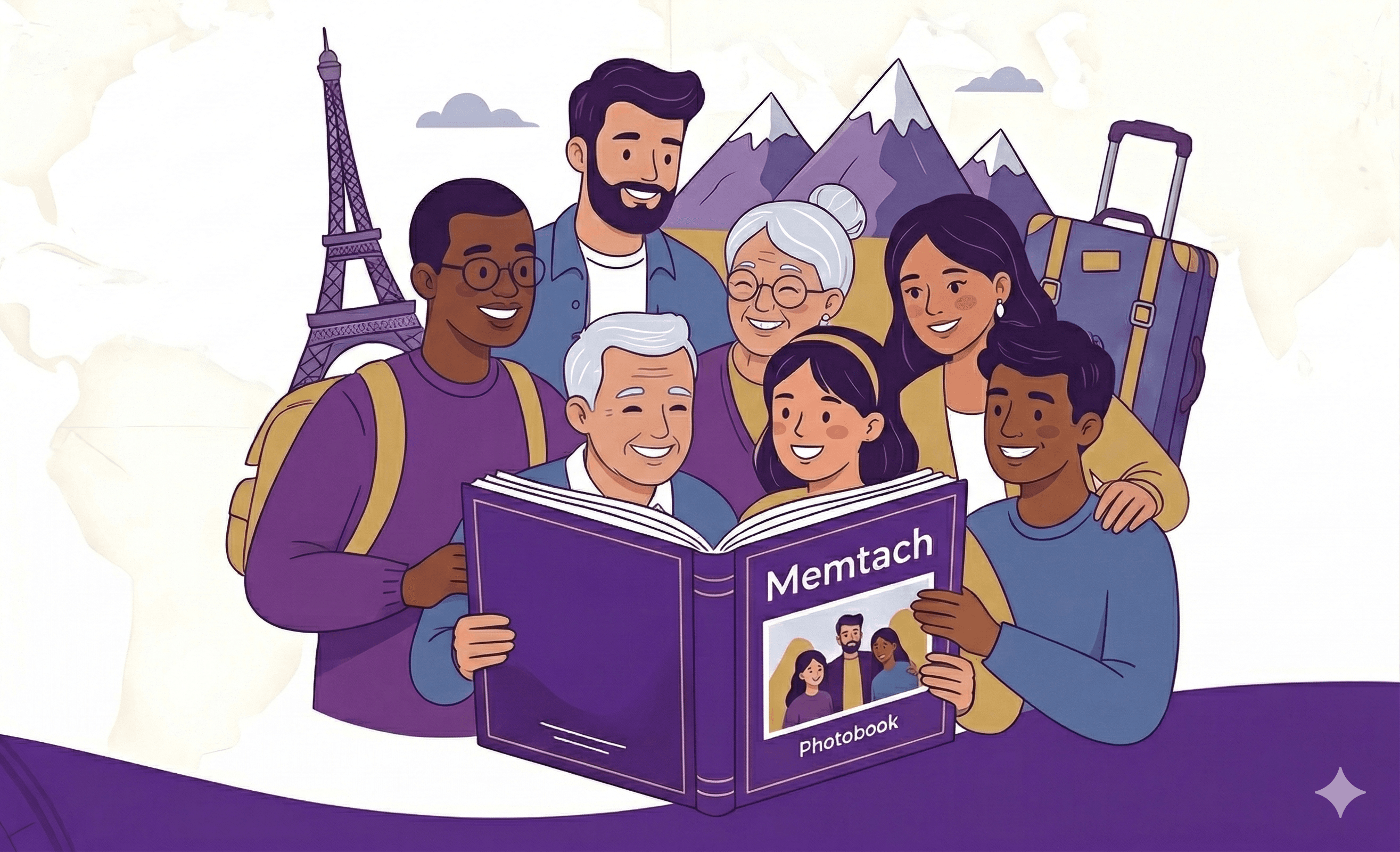 Travel photobook preview showing a beautiful trip